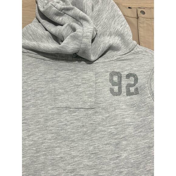 Abercrombie & Fitch Distressed Pullover Hoodie Heather Grey Small - Picture 10 of 14